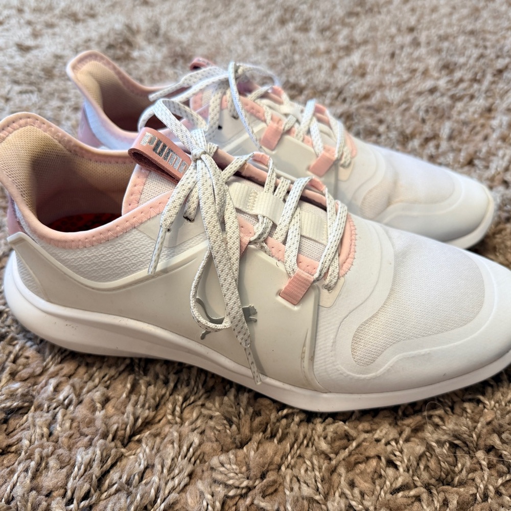 Puma Women's Soft Pink and White Golf Shoes